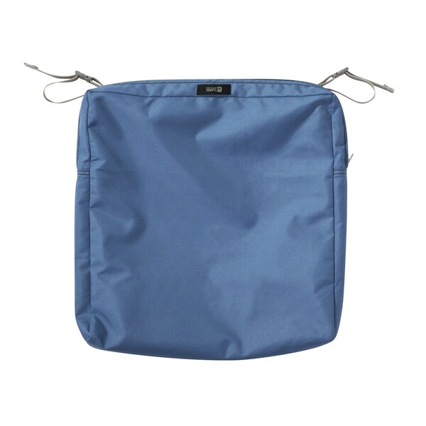 Classic Accessories Ravenna Water-Resistant 19x19x3" Patio Seat Cushion Cover, Empire Blue 60-337-010501-RT - main